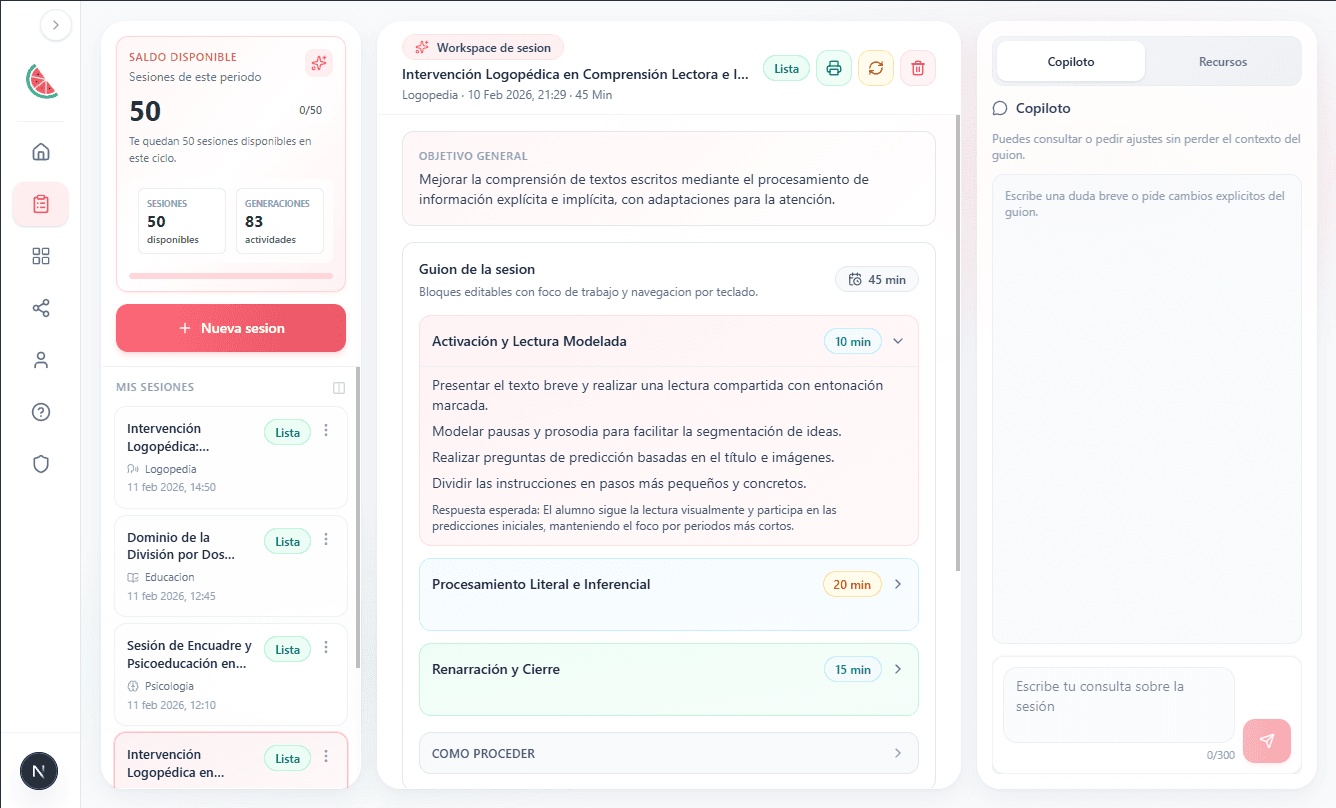 1. Define la sesión con el copiloto