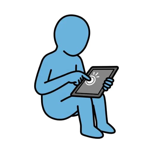 Pictograma de jugar a la tablet