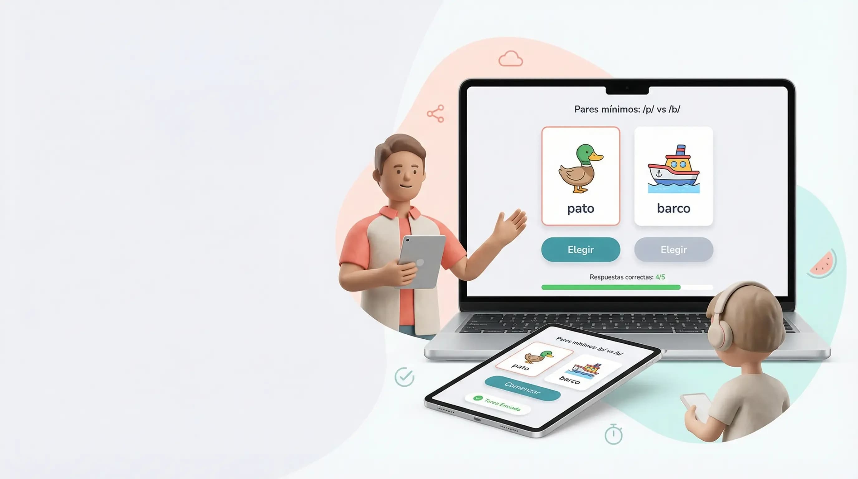 Interfaz de SandiApp para la creación de ejercicios de logopedia personalizados